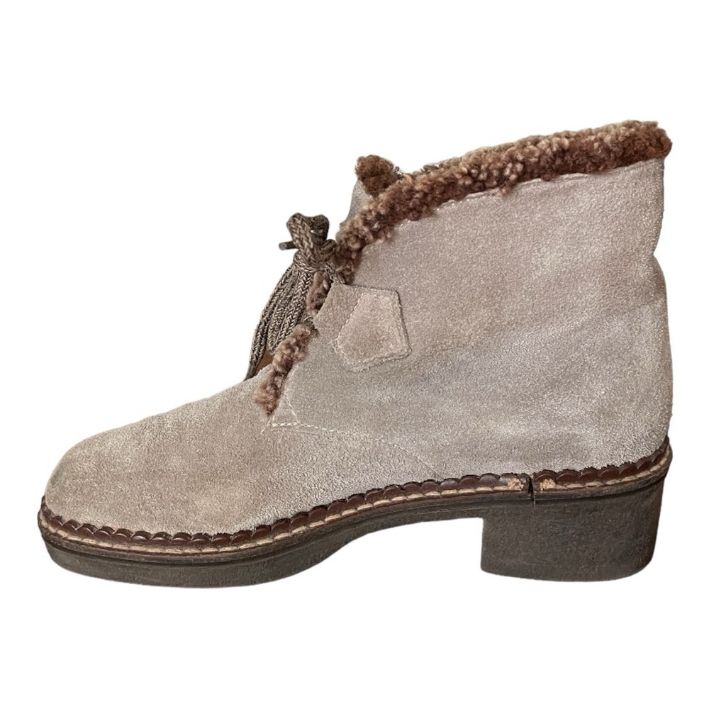 Vicini Italian Suede Shearling Fur Lined Ankle Booties | Women’s 6 - Picture 7 of 13